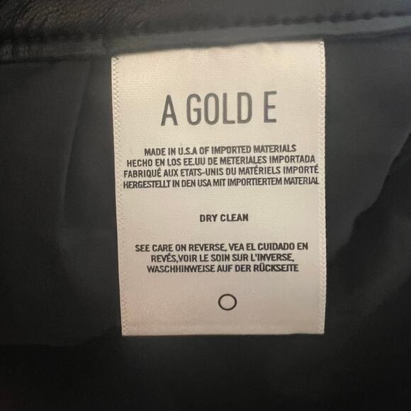 AGOLDE 90`s Pinch Waist Recycled Leather Straight Leg Black Womens Size 28 - Picture 15 of 16